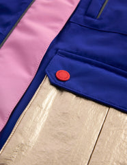 All-weather Waterproof Coat-Pink Metallic Colourblock / Boden
