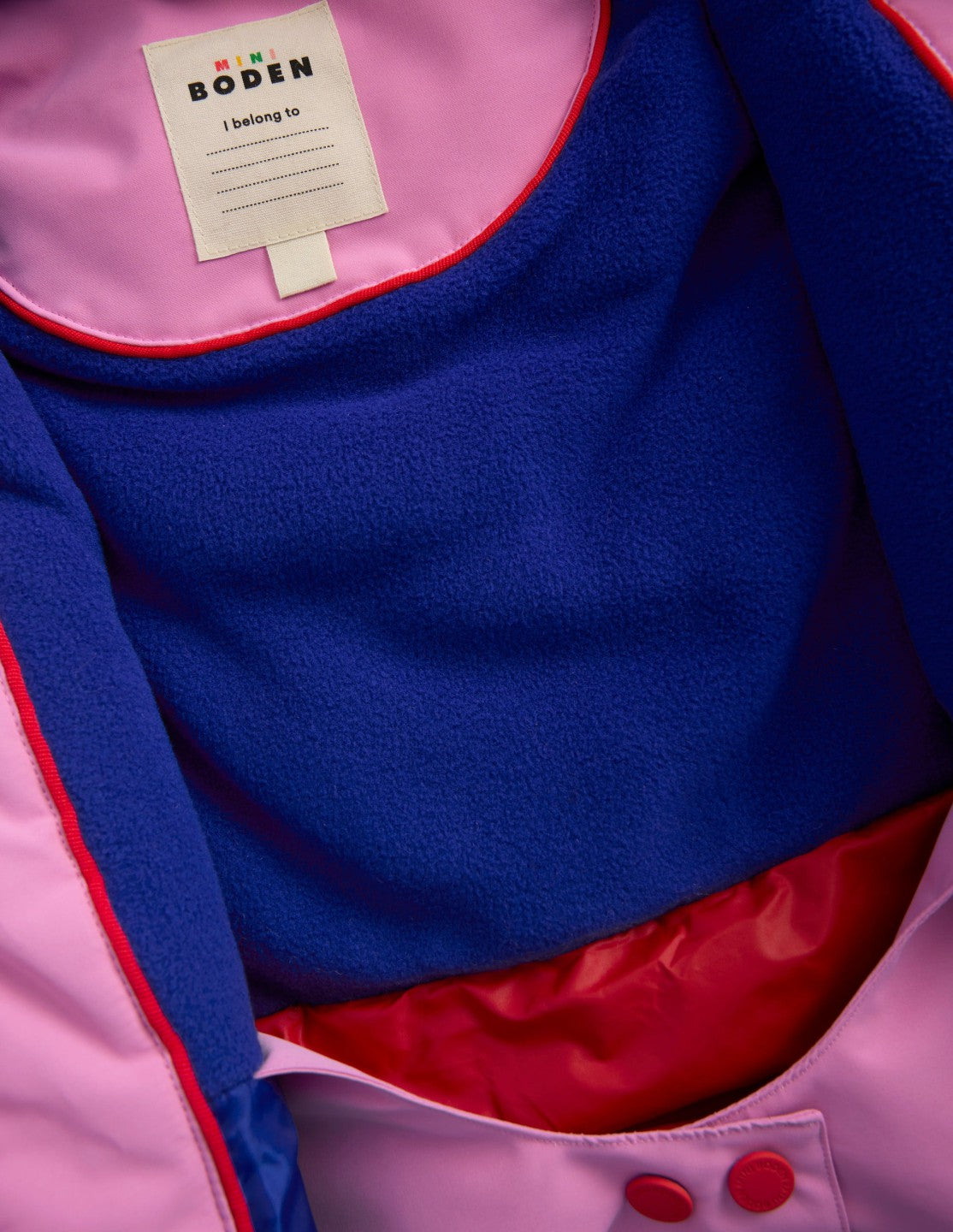 All-weather Waterproof Coat-Pink Metallic Colourblock / Boden
