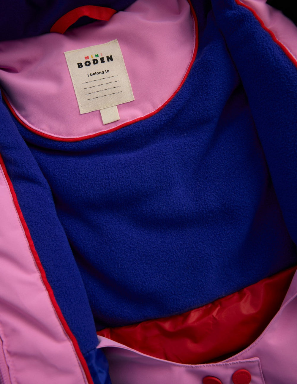 All-weather Waterproof Coat-Pink Metallic Colourblock / Boden