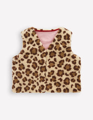 Relaxed Borg Gilet-Leopard / Boden Sale
