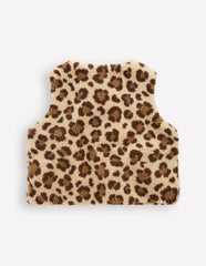 Relaxed Borg Gilet-Leopard / Boden Sale