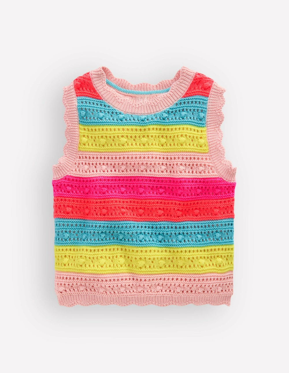 Pointelle Knitted Vest-Neon Stripe / Boden Online