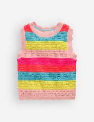 Pointelle Knitted Vest-Neon Stripe / Boden Online