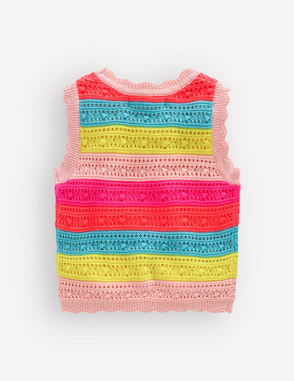 Pointelle Knitted Vest-Neon Stripe / Boden Online