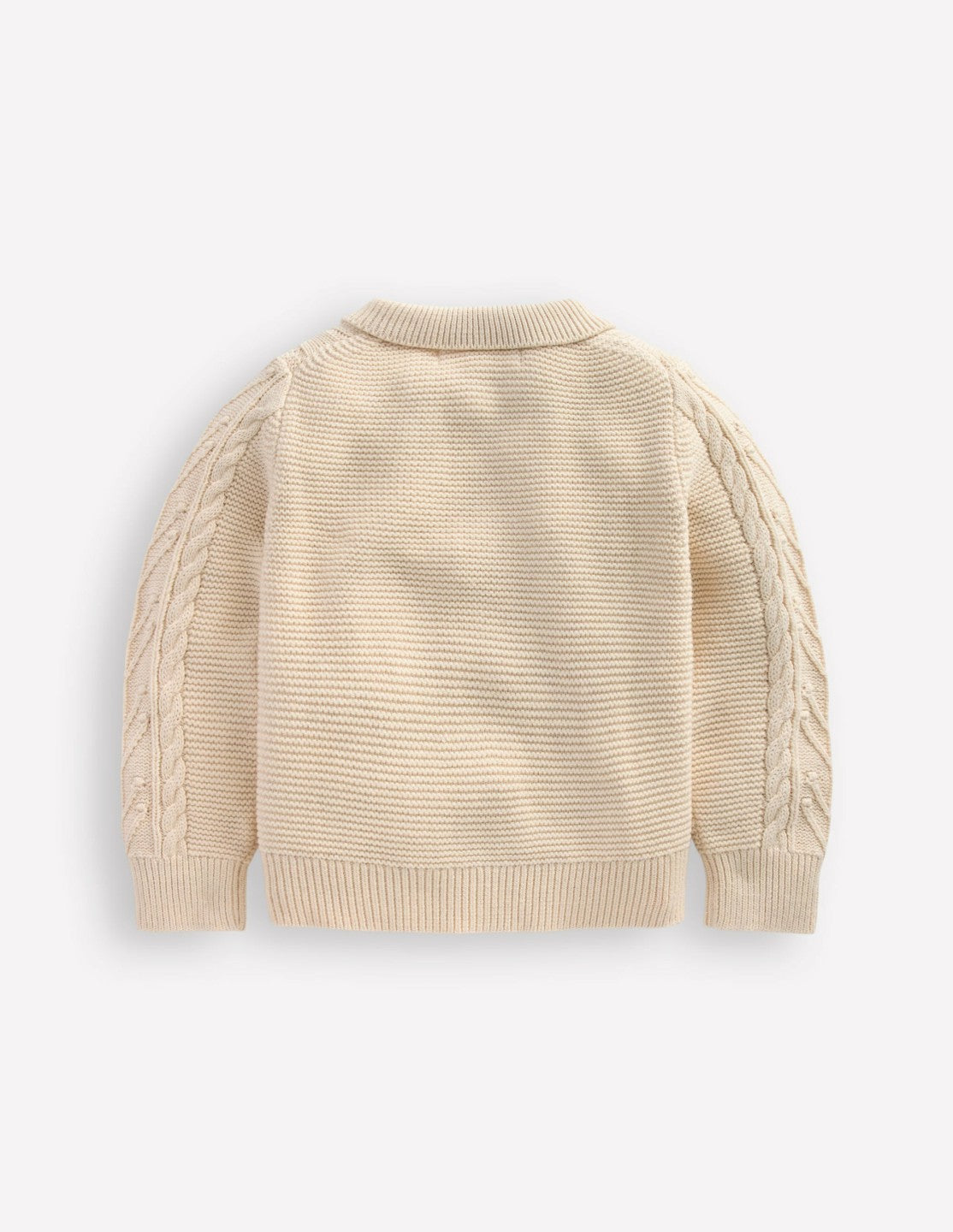 Collared Cable Zip-up-Ecru Marl / Boden Outlet