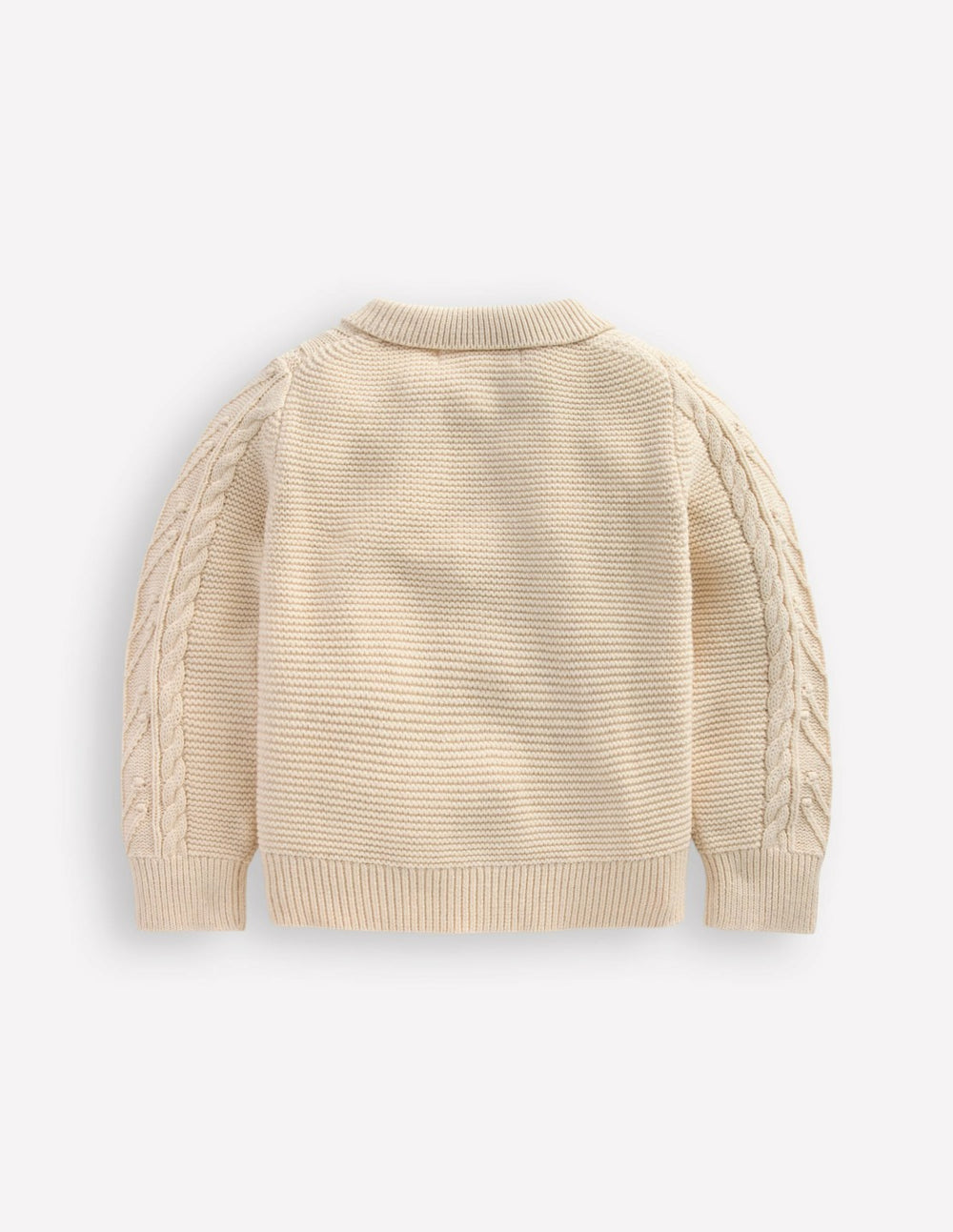 Collared Cable Zip-up-Ecru Marl / Boden Outlet