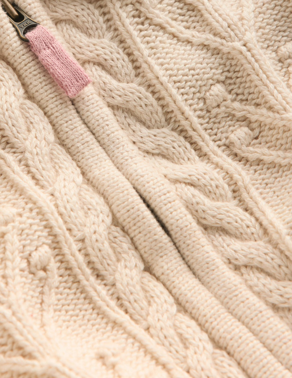 Collared Cable Zip-up-Ecru Marl / Boden Outlet