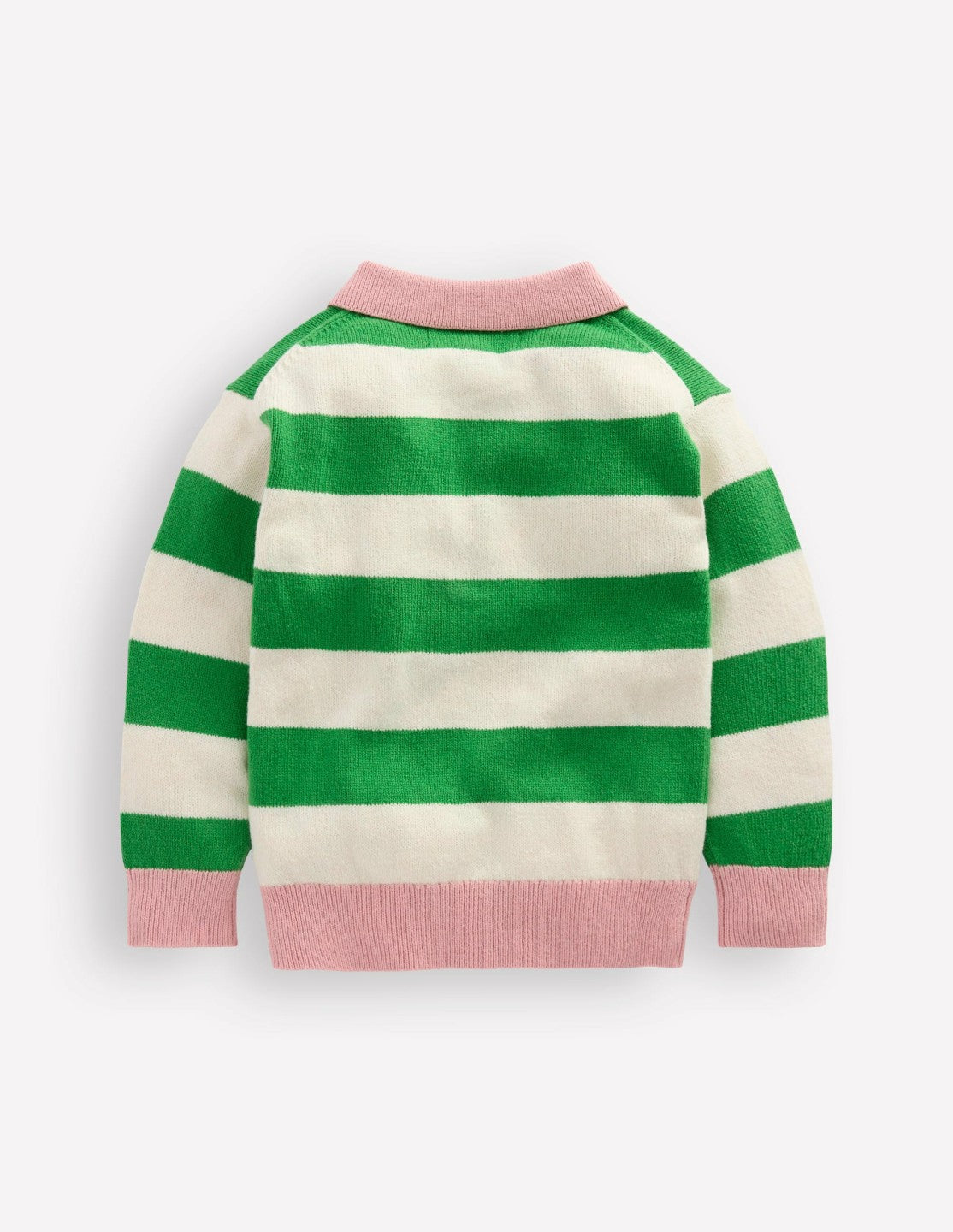 Knitted Rugby Sweater-Pea Green/Ecru Marl / Boden