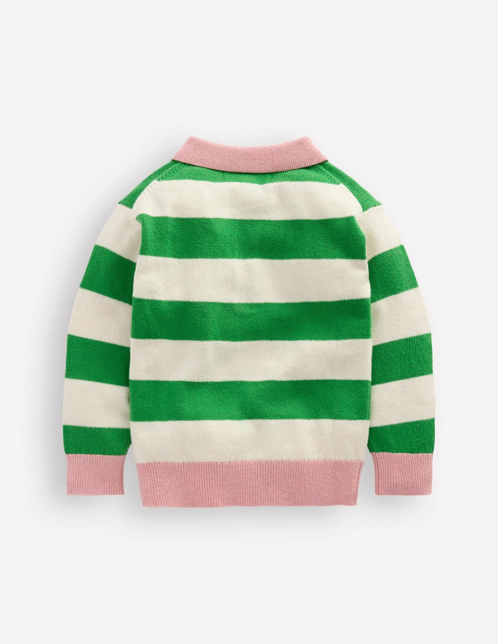 Knitted Rugby Sweater-Pea Green/Ecru Marl / Boden