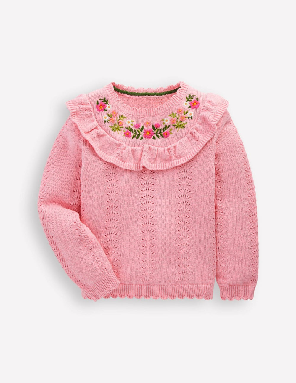 Embroidered Pointelle Sweater-Formica Pink Marl / Boden Discount