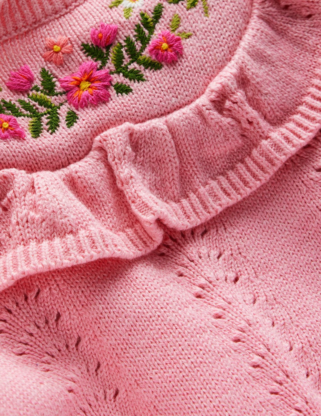 Embroidered Pointelle Sweater-Formica Pink Marl / Boden Discount