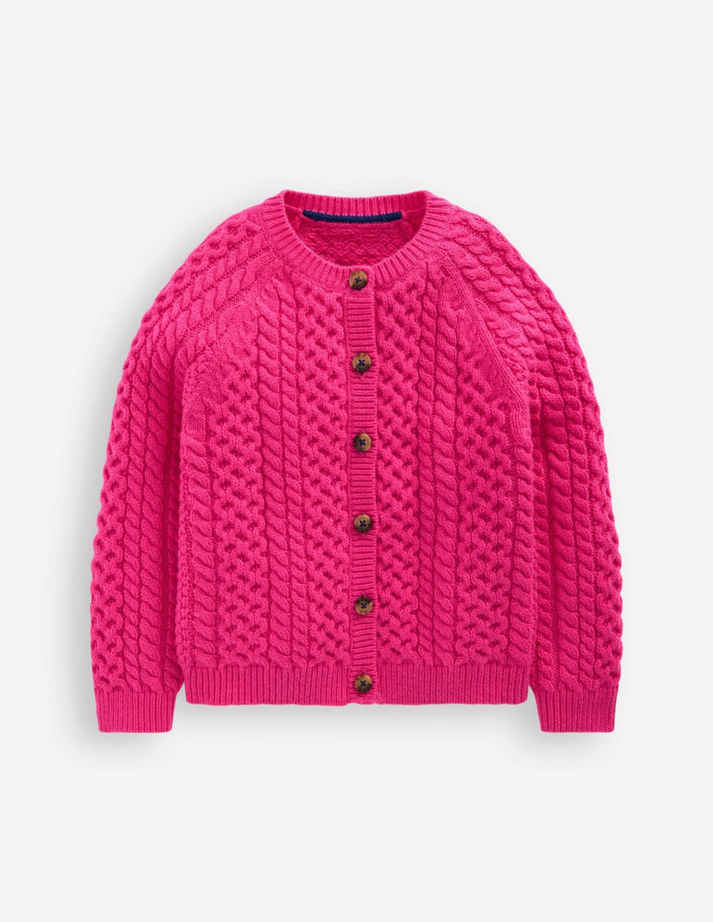 Heritage Cable Cardigan-Raspberry Pink / Boden