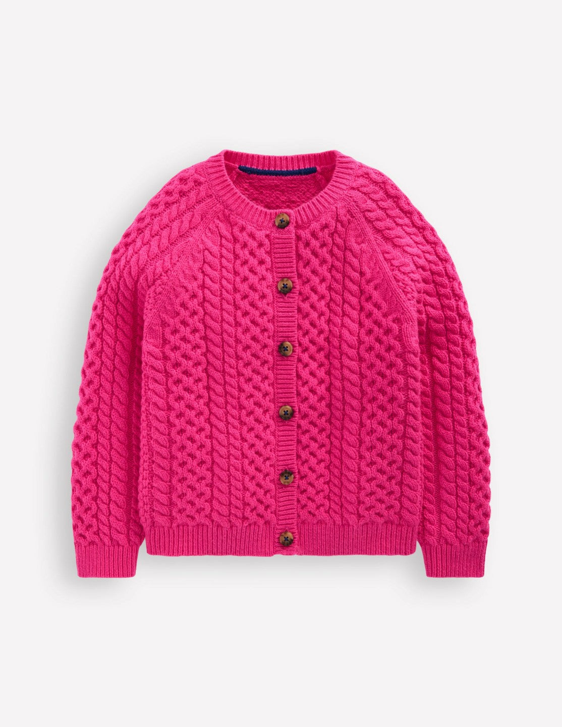 Heritage Cable Cardigan-Raspberry Pink / Boden