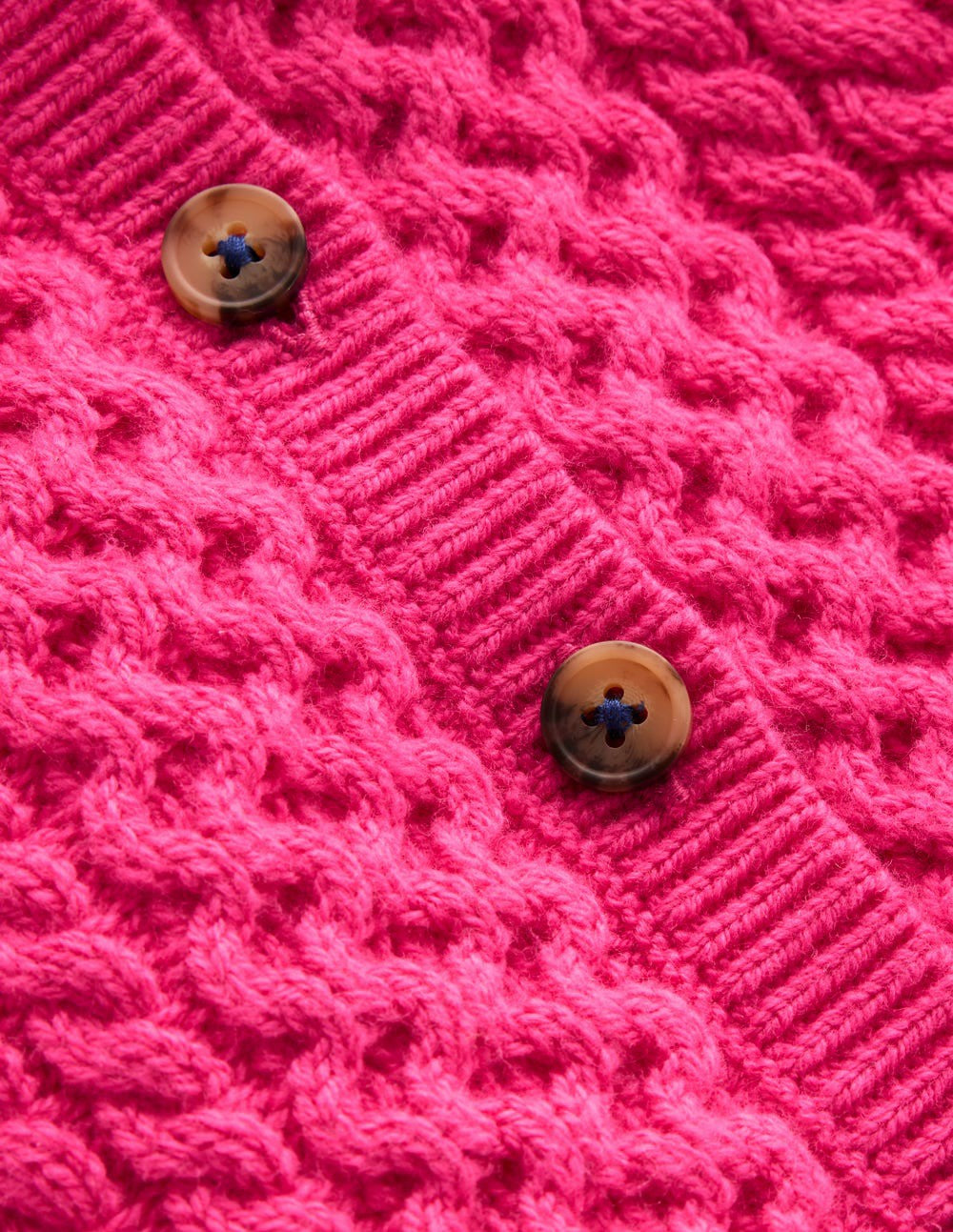 Heritage Cable Cardigan-Raspberry Pink / Boden