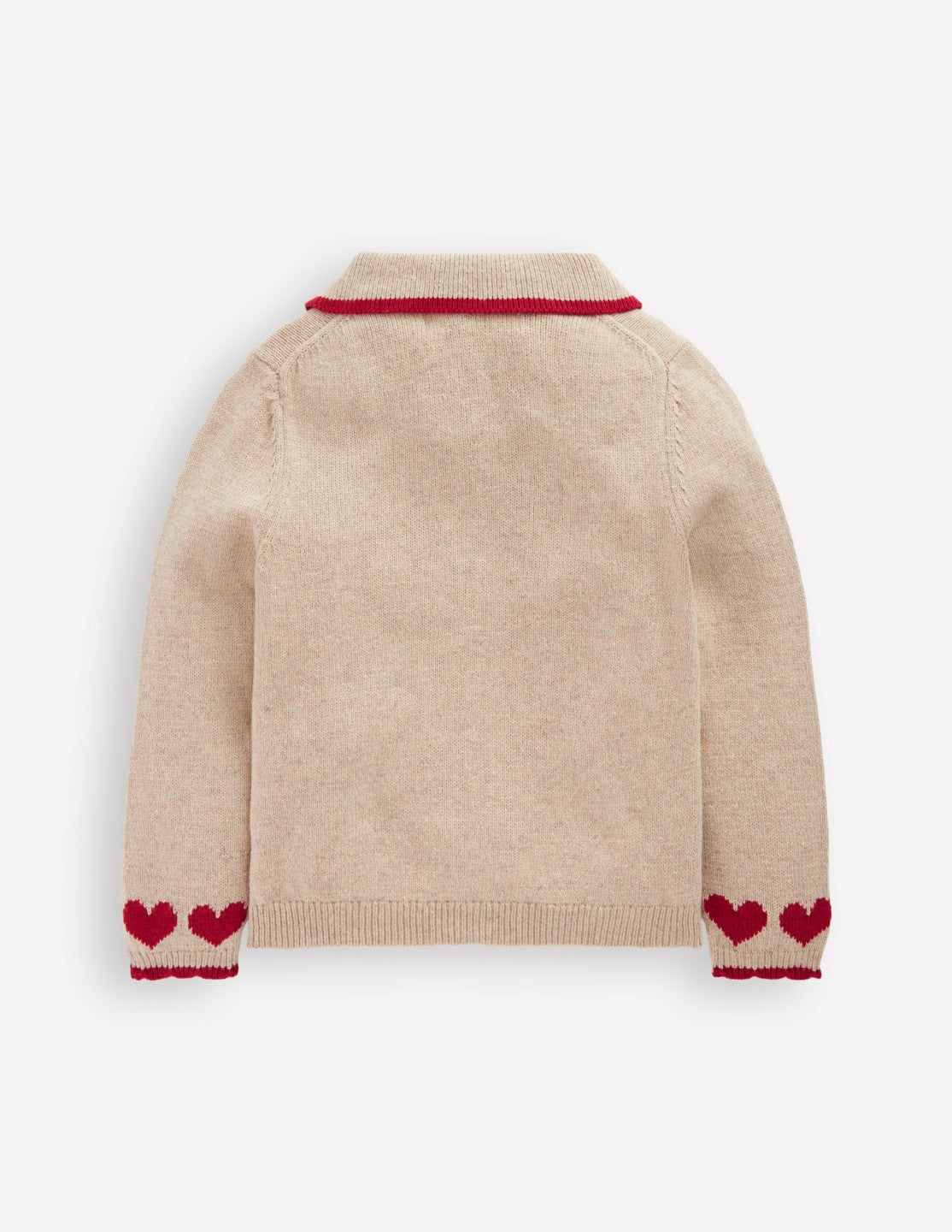 Collared Logo Cardigan-Chinchilla Melange Heart / Boden Sale
