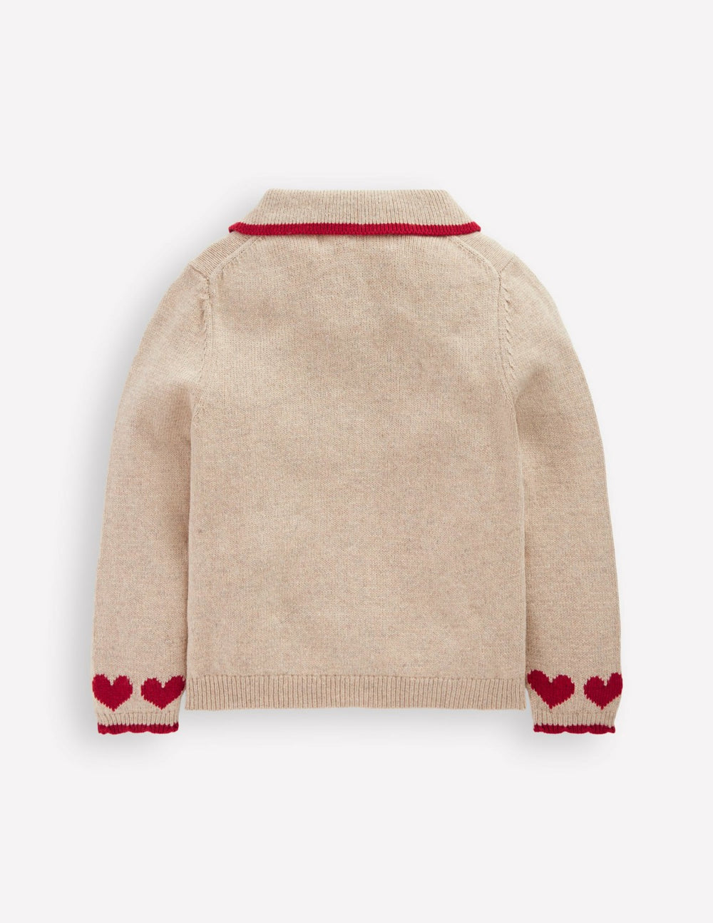Collared Logo Cardigan-Chinchilla Melange Heart / Boden Sale