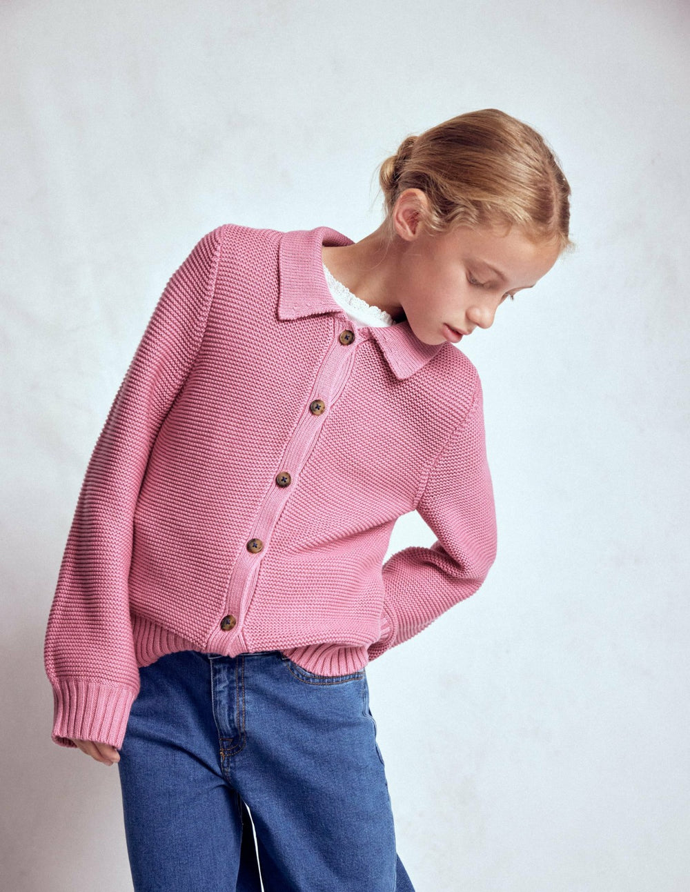 Collared Cardigan-Pink Haze / Boden Outlet
