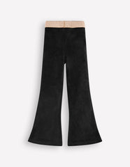 Velvet Flared Leggings-Black / Boden Outlet