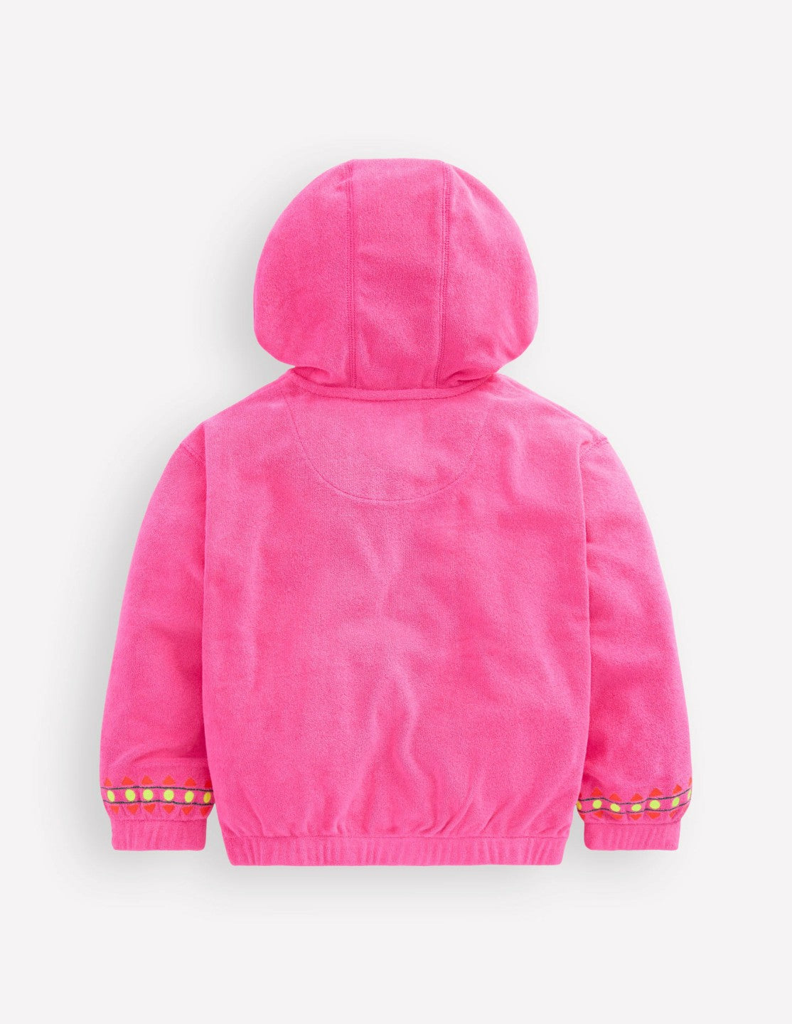 Relaxed Towelling Hoodie-Pink Embroidered / Boden us