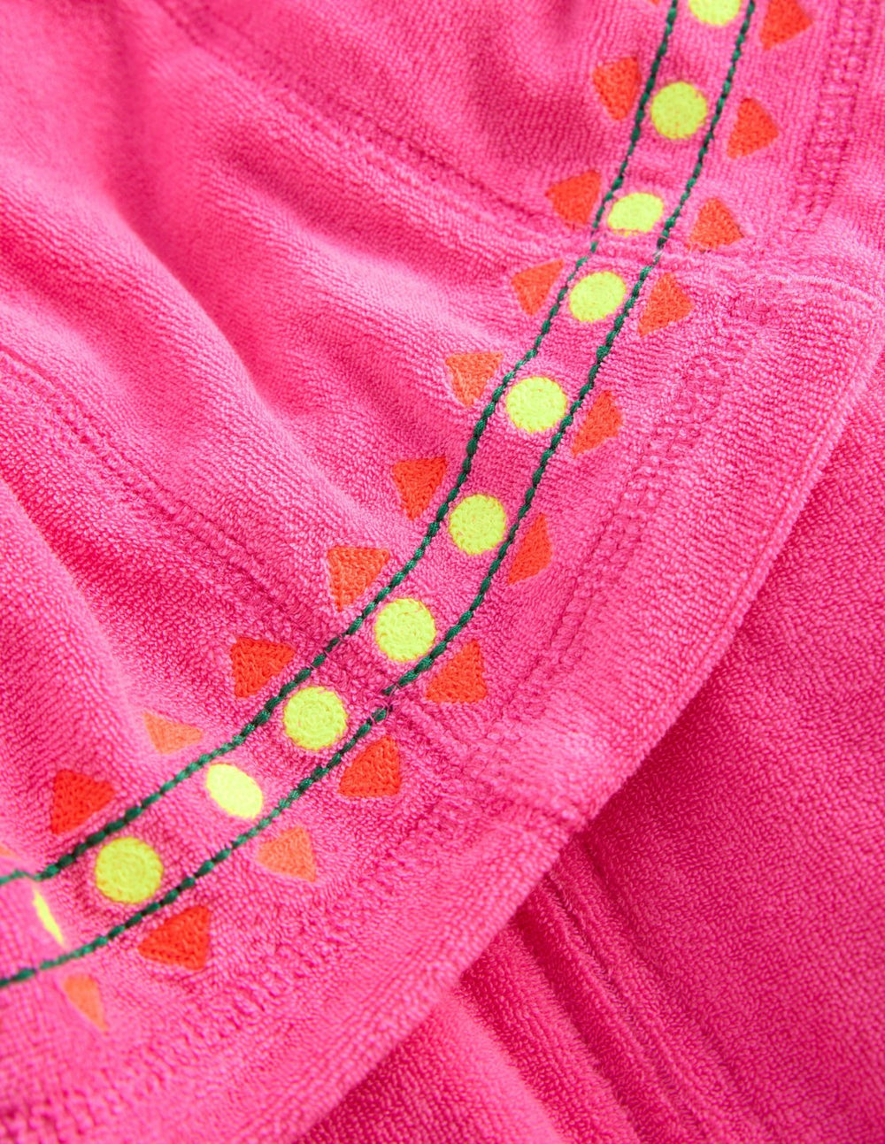 Relaxed Towelling Hoodie-Pink Embroidered / Boden us