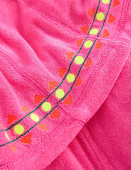 Relaxed Towelling Hoodie-Pink Embroidered / Boden us