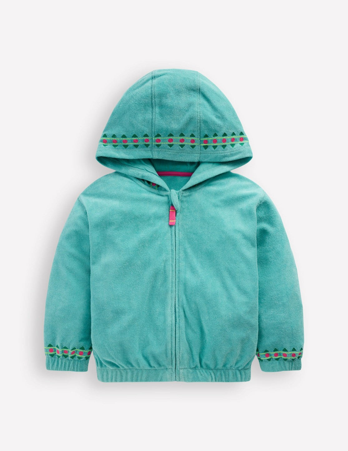 Relaxed Towelling Hoodie-Blue Embroidery / Boden Sale
