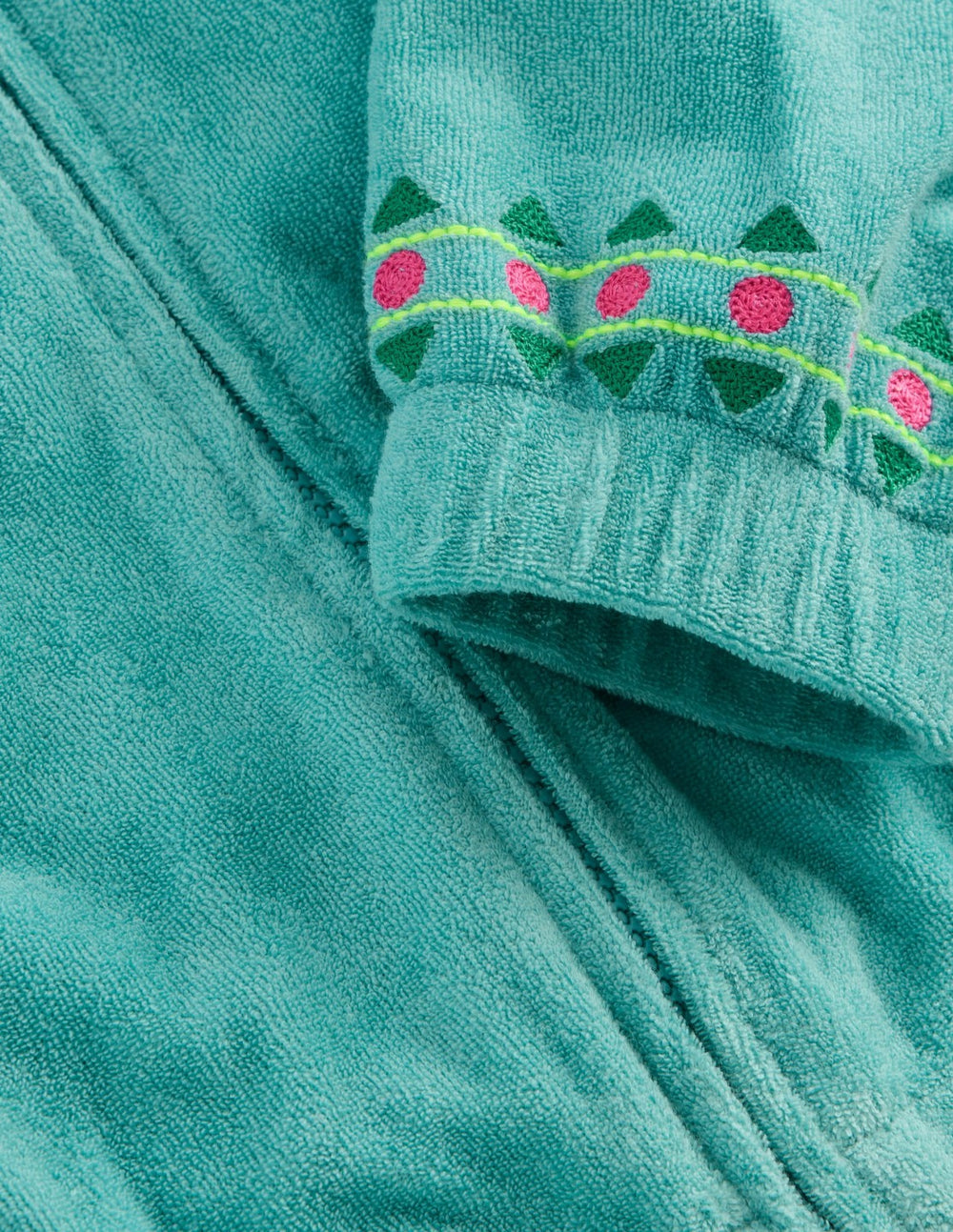 Relaxed Towelling Hoodie-Blue Embroidery / Boden Sale