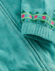 Relaxed Towelling Hoodie-Blue Embroidery / Boden Sale