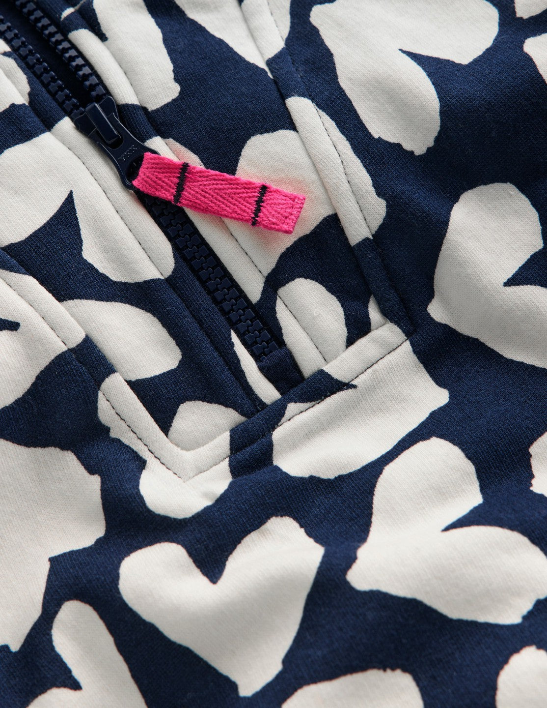 Half-zip Sweatshirt-Navy Hearts / Boden Outlet