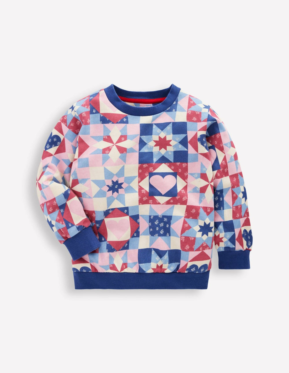 Printed Sweatshirt-Alaskan Blue Patchwork / Boden Discount