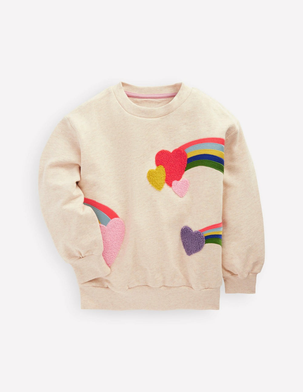 Bobbie Appliqué Sweatshirt-Ivory Rainbows / Boden us
