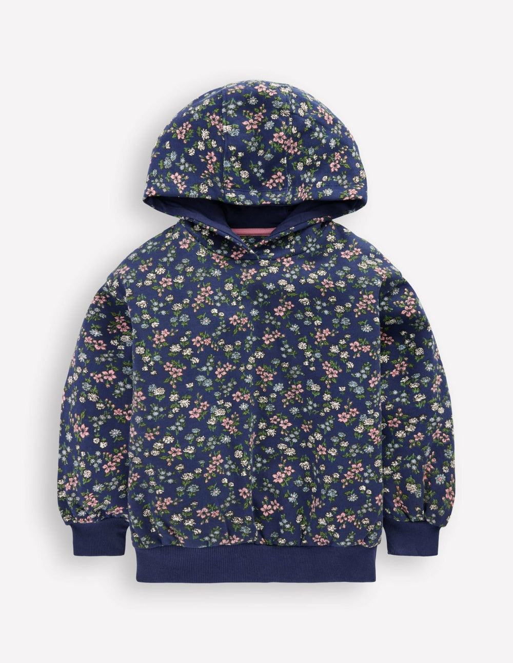 Printed Hoody-Starboard Blue Meadow Floral / Boden Sale