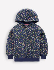 Printed Hoody-Starboard Blue Meadow Floral / Boden Sale