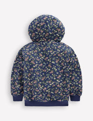 Printed Hoody-Starboard Blue Meadow Floral / Boden Sale