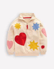 Half-zip Sweatshirt-Applique Shapes / Boden Online