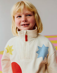 Half-zip Sweatshirt-Applique Shapes / Boden Online