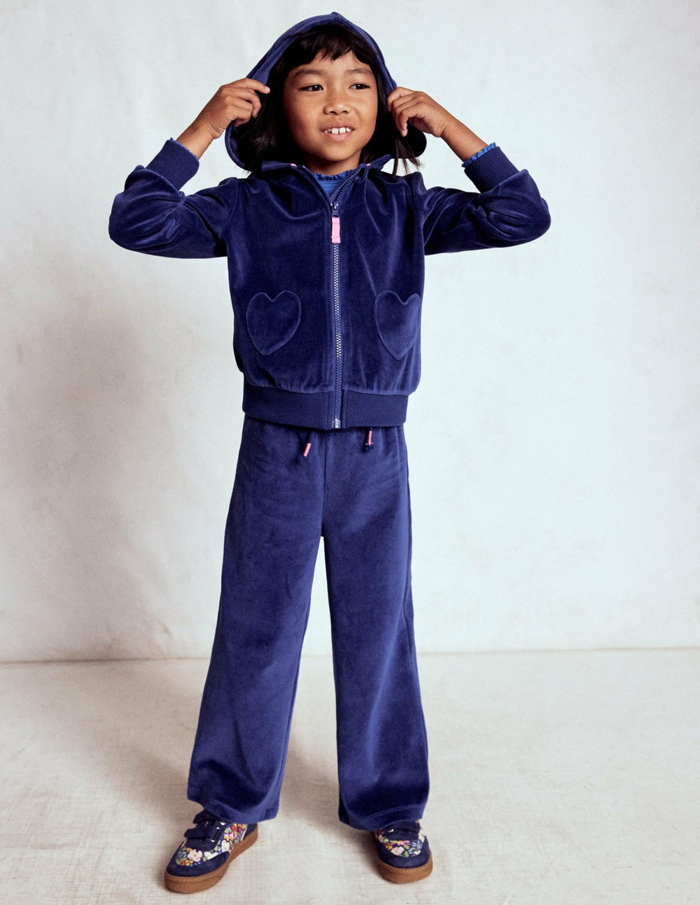 Velour Hoodie-Starboard Blue / Boden Outlet