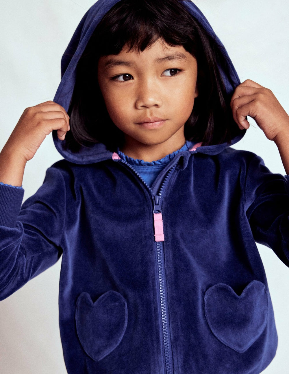 Velour Hoodie-Starboard Blue / Boden Outlet