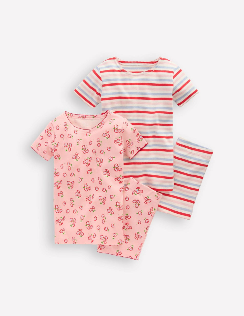 Twin Pack Short Pajamas-Chalk Pink Daisy / Boden us