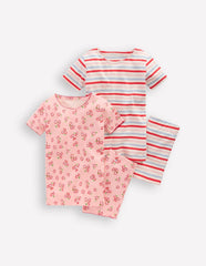 Twin Pack Short Pajamas-Chalk Pink Daisy / Boden us