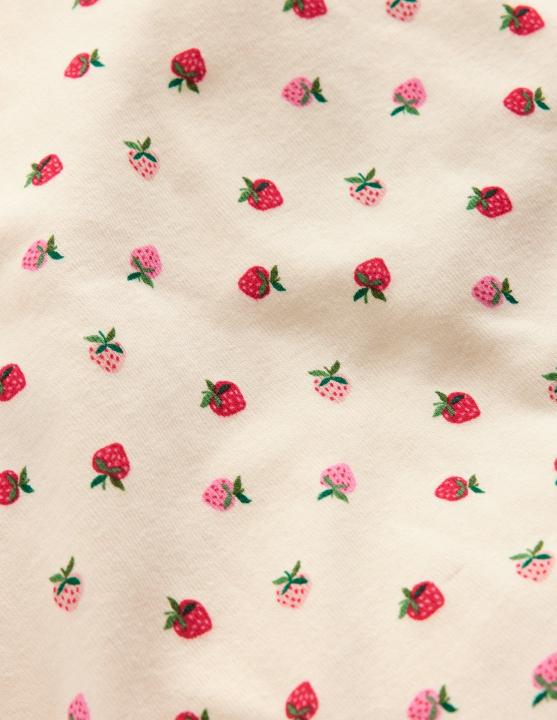 Snug Short John Pyjamas-Almond Pink Strawberry Stripe / Boden