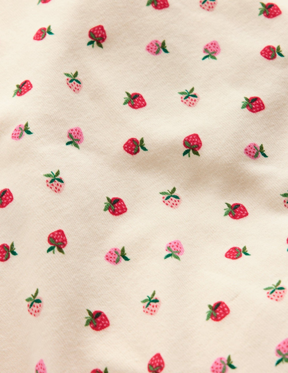 Snug Short John Pyjamas-Almond Pink Strawberry Stripe / Boden