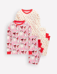 Twin Pack Snug Pajamas-Bubblegum Pink Favourite Pets / Boden Outlet