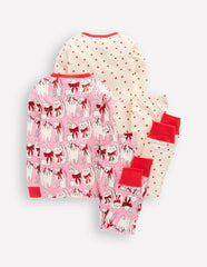 Twin Pack Snug Pajamas-Bubblegum Pink Favourite Pets / Boden Outlet