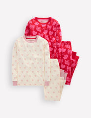 Twin Pack Snug Pajamas-Heart Bow Print / Boden us