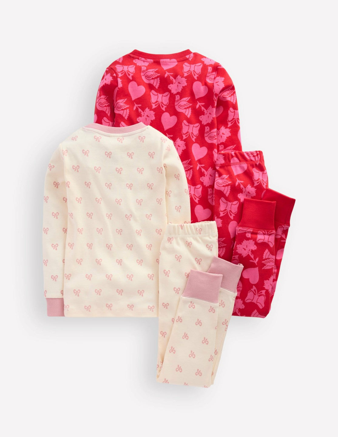Twin Pack Snug Pajamas-Heart Bow Print / Boden us