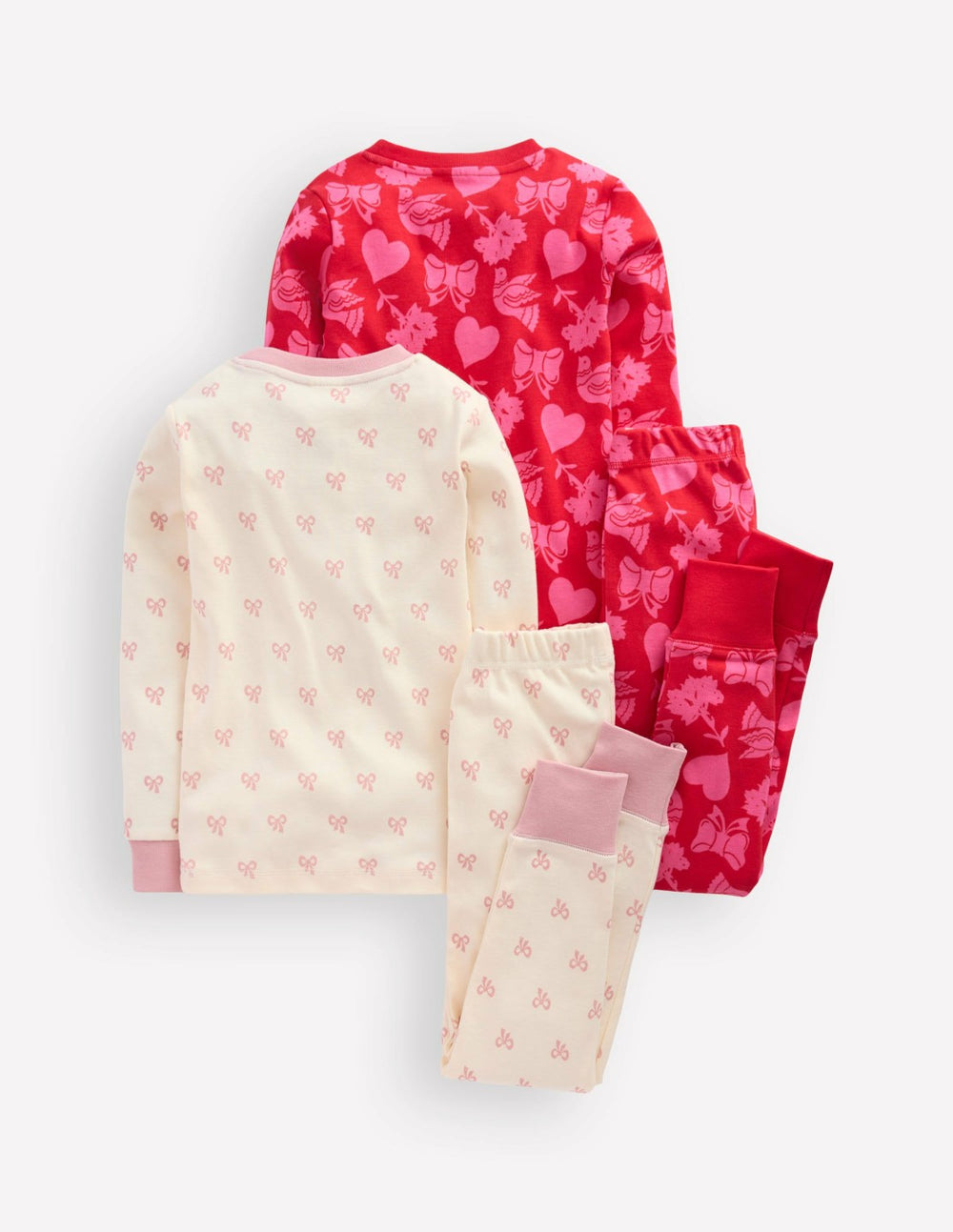 Twin Pack Snug Pajamas-Heart Bow Print / Boden us
