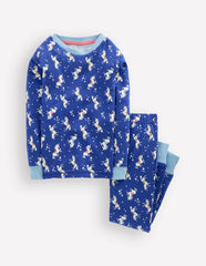 Snug Glow-In-The-Dark Pajamas-Sapphire Blue Unicorns / Boden Sale