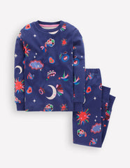 Snug Glow-In-The-Dark Pyjamas-Starboard Blue Celestial / Boden Outlet
