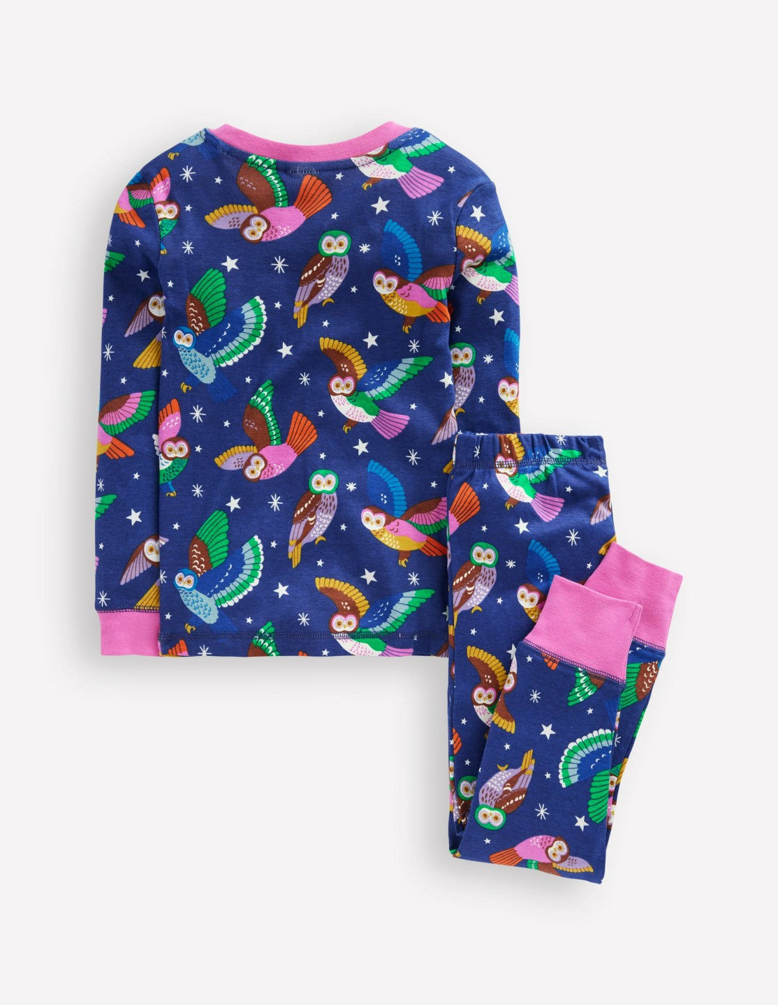 Snug Glow-In-The-Dark Pajamas-Starboard Blue Owls / Boden Discount